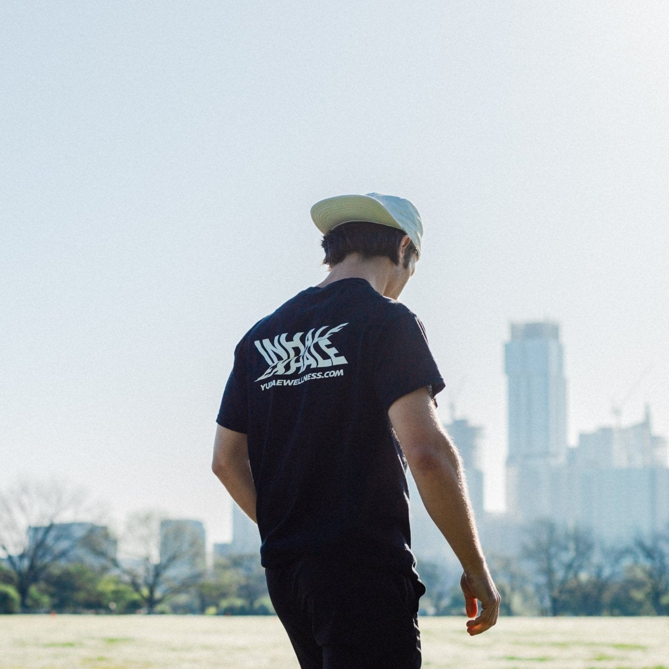 Inhale Exhale graphic tee shirt - Classic fitted tee shirt - 100% supima cotton apparel - lifestyle apparel for the gym- 100% cotton workout shirt - Yudae Wellness
