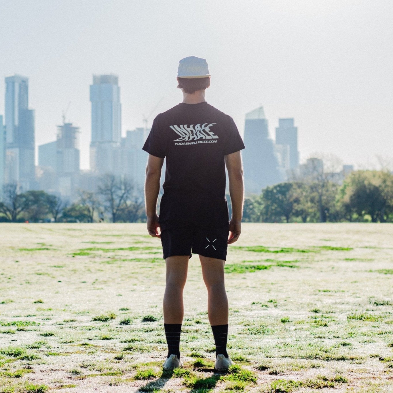 Inhale Exhale graphic tee shirt - Classic fitted tee shirt - 100% supima cotton apparel - lifestyle apparel for the gym- 100% cotton workout shirt - Yudae Wellness