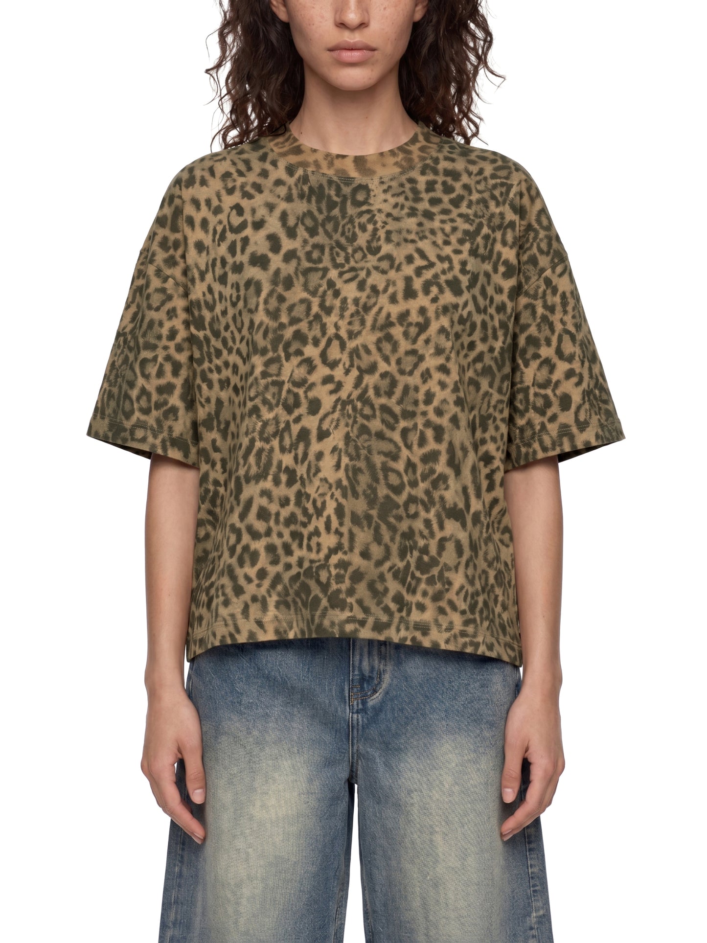 Unisex Leopard Print Boxy T-Shirt