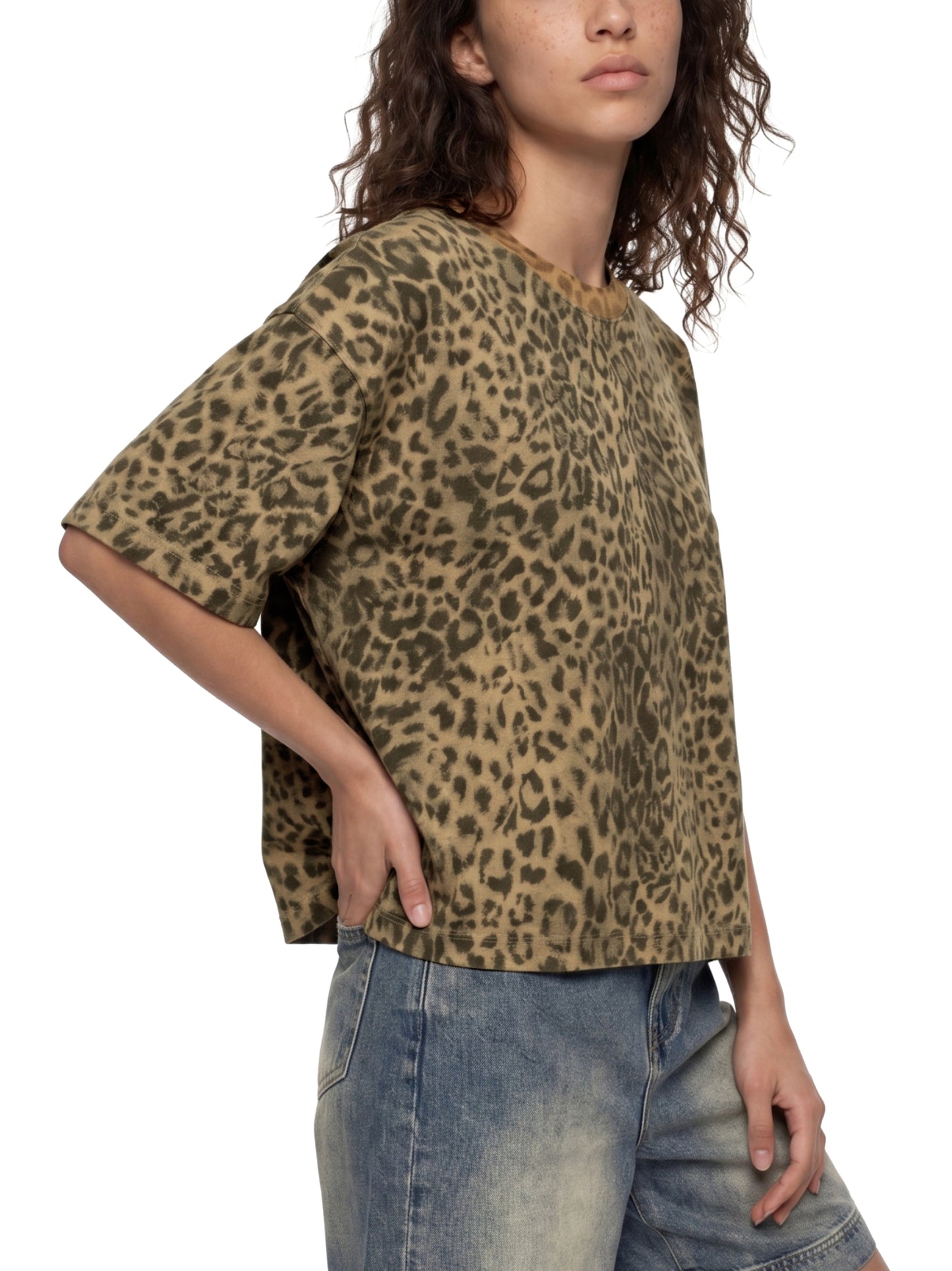 Unisex Leopard Print Boxy T-Shirt
