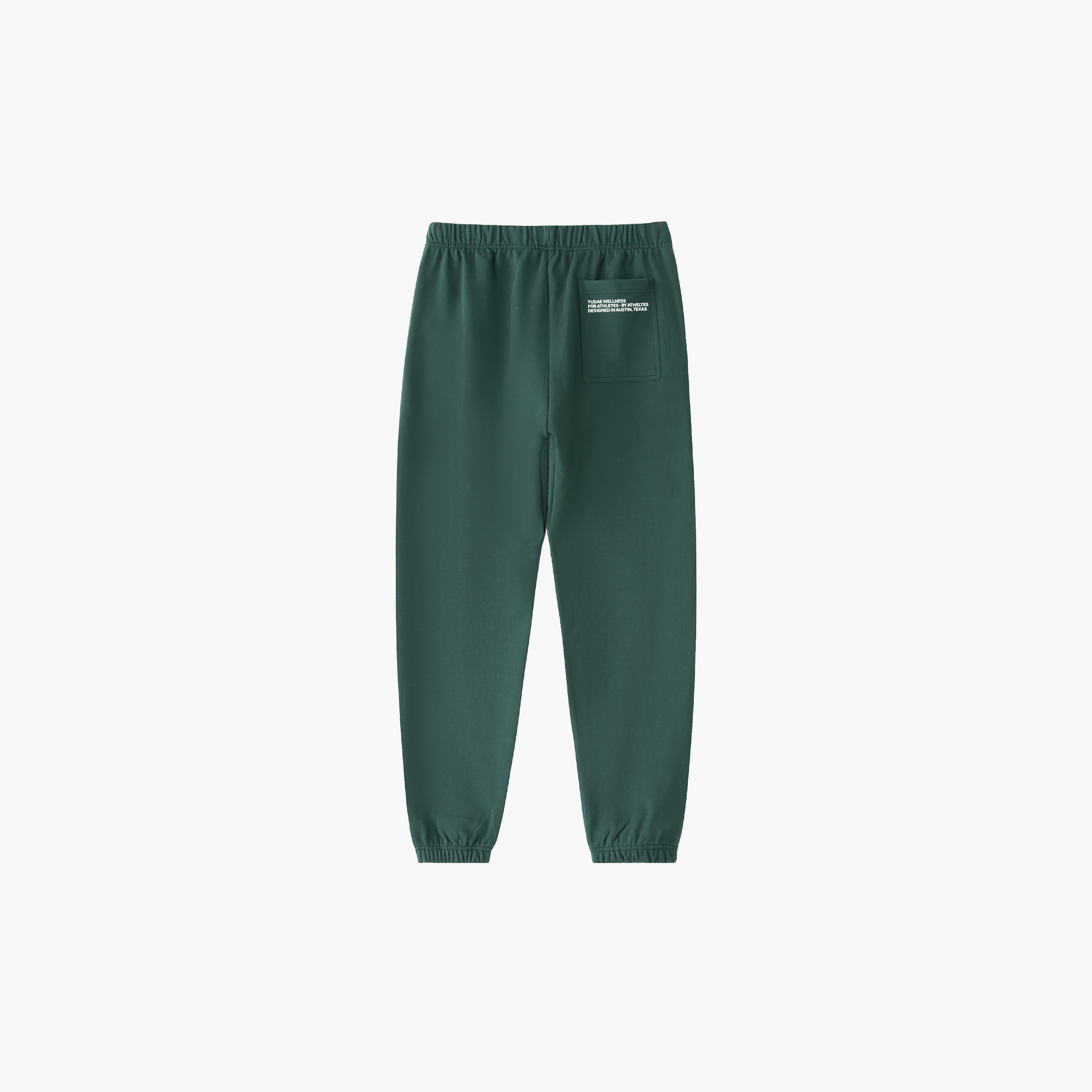 Green sweatpants on a white background